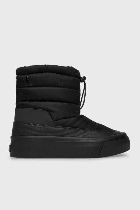 Calvin Klein Logolu Kapitoneli Bağcıklı YW0YW019770GJ Bayan Bot YW0YW01977 0GJ SİYAH - Calvin Klein