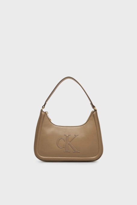 Calvin Klein Logolu Omuz Askılı LV04F3230GVFU Bayan Çanta LV04F3230G VFU TOPRAK - Calvin Klein