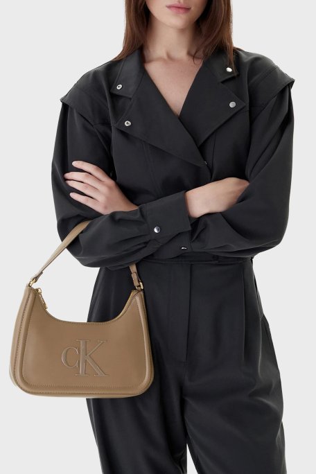 Calvin Klein Logolu Omuz Askılı LV04F3230GVFU Bayan Çanta LV04F3230G VFU TOPRAK - Calvin Klein (1)