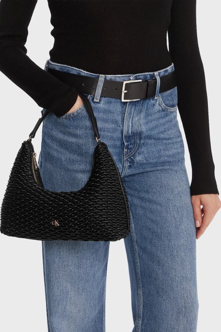 Calvin Klein Logolu Omuz Askılı LV04F3293GUB1 Bayan Çanta LV04F3293G UB1 SİYAH - Calvin Klein (1)