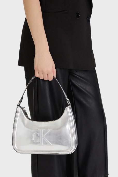 Calvin Klein Logolu Omuz Askılı LV04F3332G3JH Bayan Çanta LV04F3332G 3JH GÜMÜŞ - Calvin Klein (1)