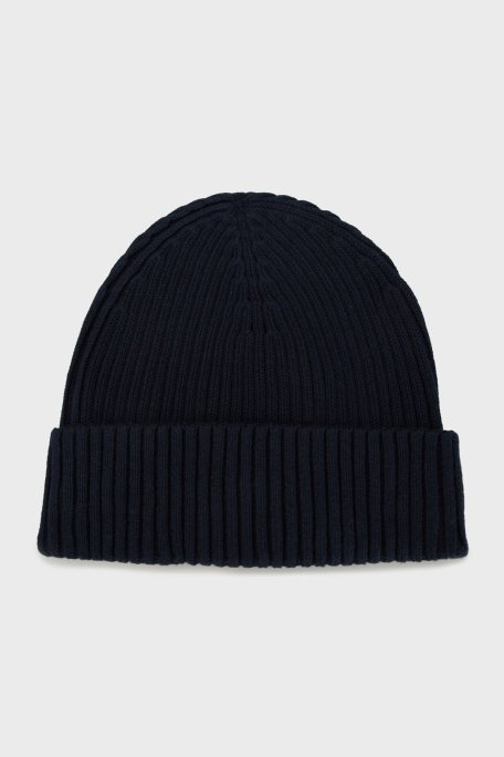 Calvin Klein Logolu Pamuk ve Kaşmir Karışımlı Örme LV04D8053GCEF Erkek Bere LV04D8053G CEF LACİVERT - Calvin Klein (1)