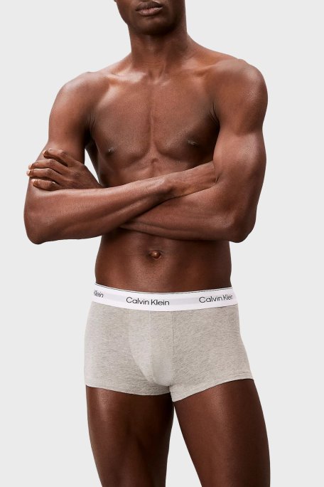 US Calvin Klein Logolu Pamuklu 3 Pack LV00NB4389MP1 Erkek Boxer LV00NB4389 MP1 SİYAH-BEYAZ-GRİ - Calvin Klein (1)