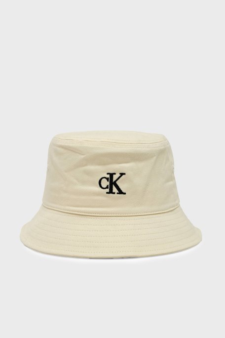 Calvin Klein Logolu Pamuklu Bucket LV04F5101GYAE Bayan Şapka LV04F5101G YAE KREM - Calvin Klein