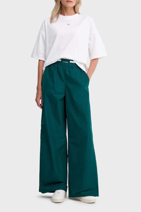 Calvin Klein Logolu Pamuklu Oversize Bisiklet Yaka LV047D204GYAA Bayan T Shirt LV047D204G YAA BEYAZ - Calvin Klein (1)