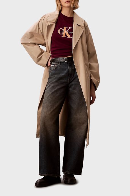 Calvin Klein Logolu Pamuklu Regular Fit Bisiklet Yaka LV047E819G2E5 Bayan T Shirt LV047E819G 2E5 MOR - Calvin Klein (1)