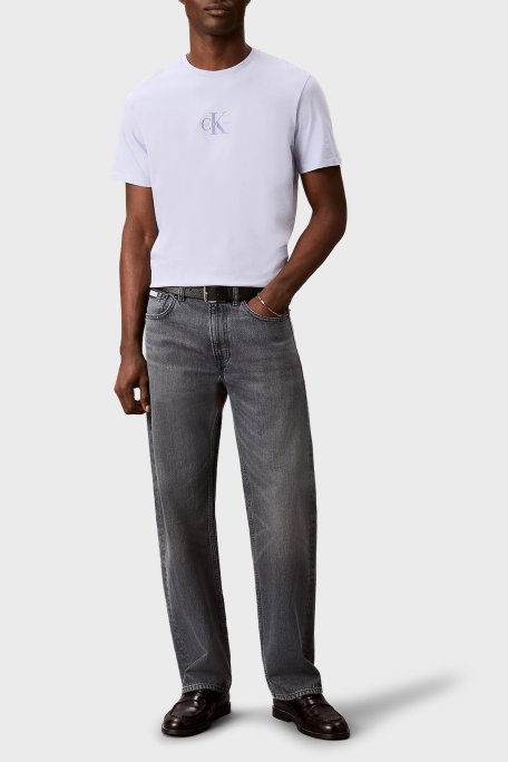 Calvin Klein Logolu Pamuklu Regular Fit Bisiklet Yaka LV04RB866GTKF Erkek T Shirt LV04RB866G TKF LİLA - Calvin Klein (1)