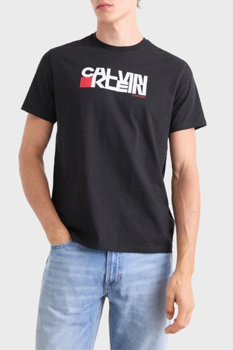 Calvin Klein Logolu Pamuklu Regular Fit Bisiklet Yaka LV04RD814GUB1 Erkek T Shirt LV04RD814G UB1 SİYAH - Calvin Klein