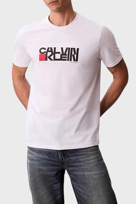 Calvin Klein Logolu Pamuklu Regular Fit Bisiklet Yaka LV04RD814GYAA Erkek T Shirt LV04RD814G YAA BEYAZ - Calvin Klein