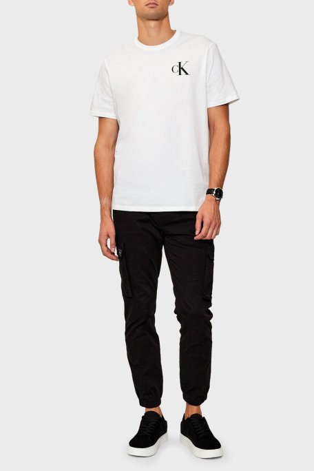 Calvin Klein Logolu Pamuklu Regular Fit Bisiklet Yaka LV04RD865GYAF Erkek T Shirt LV04RD865G YAF BEYAZ - Calvin Klein (1)