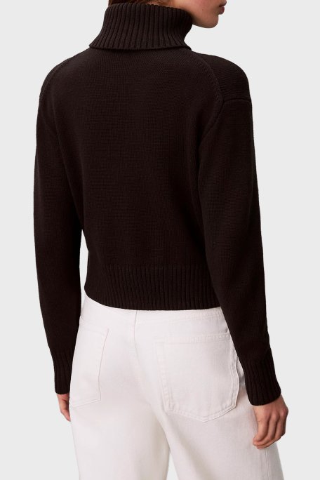 Calvin Klein Logolu Pamuklu Relaxed Fit Balıkçı Yaka LV047D354GUB1 Bayan Kazak LV047D354G UB1 SİYAH - Calvin Klein (1)