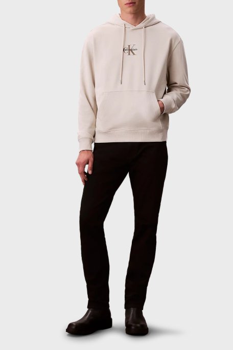 Calvin Klein Logolu Pamuklu Relaxed Fit Kapüşonlu LV04RD243G67U Erkek Sweat LV04RD243G 67U BEYAZ - Calvin Klein (1)