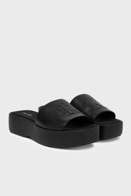 Calvin Klein Logolu Platform HW0HW030260GJ Bayan Terlik HW0HW03026 0GJ SİYAH - Calvin Klein (1)