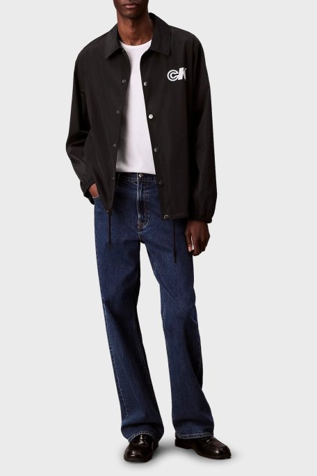 Calvin Klein Logolu Relaxed Fit Kalsik Yaka LV04RC515GUB1 Erkek Ceket LV04RC515G UB1 SİYAH - Calvin Klein (1)