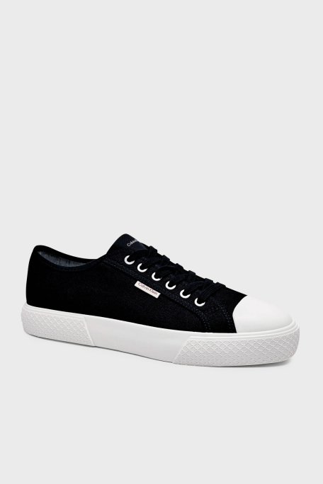 Calvin Klein Logolu Sneaker HM0HM02121BEH Erkek Ayakkabı HM0HM02121 BEH SİYAH - Calvin Klein