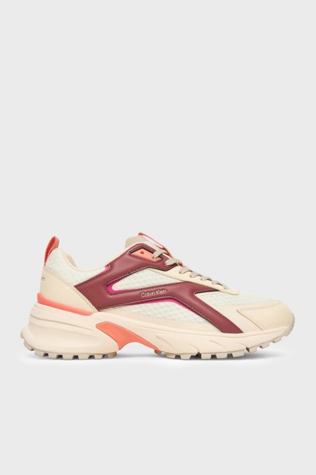 Calvin Klein Logolu Sneaker HW0HW030020F6 Bayan Ayakkabı HW0HW03002 0F6 BEYAZ BEJ - Calvin Klein