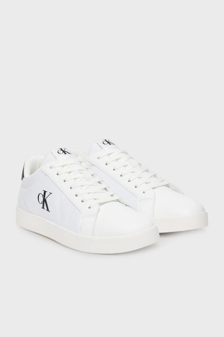 Calvin Klein Logolu Sneaker YM0YM0121301W Erkek Ayakkabı YM0YM01213 01W BEYAZ-SİYAH - Calvin Klein (1)