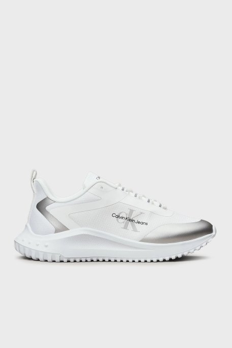 Calvin Klein Logolu Sneaker YW0YW0144201V Bayan Ayakkabı YW0YW01442 01V BEYAZ-GÜMÜŞ - Calvin Klein