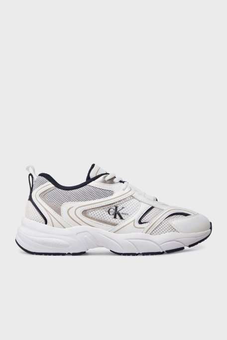 Calvin Klein Logolu Sneaker YW0YW0180701W Bayan Ayakkabı YW0YW01807 01W BEYAZ-SİYAH - Calvin Klein