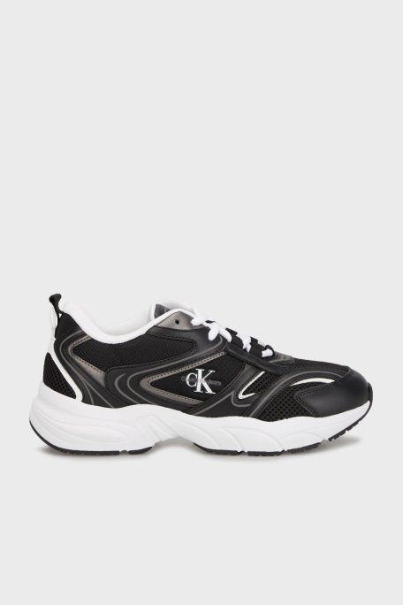 Calvin Klein Logolu Sneaker YW0YW018070GM Bayan Ayakkabı YW0YW01807 0GM SİYAH-BEYAZ - Calvin Klein