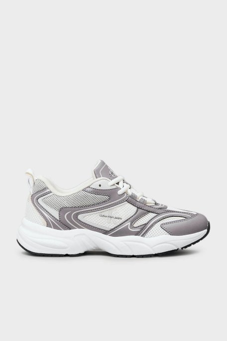 Calvin Klein Logolu Sneaker YW0YW018070IM Bayan Ayakkabı YW0YW01807 0IM Gri-Krem - Calvin Klein