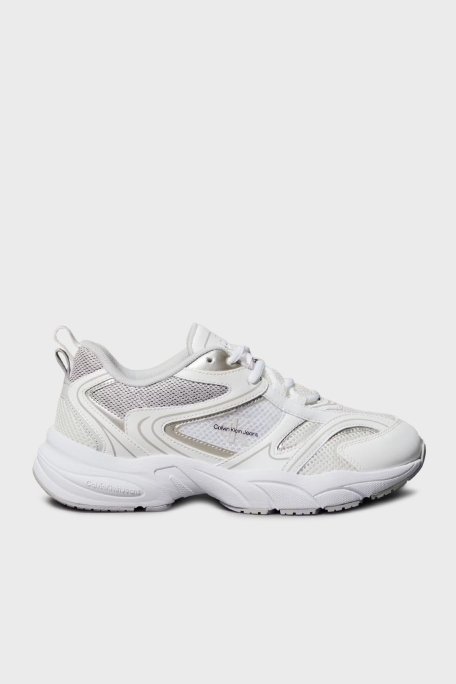 Calvin Klein Logolu Sneaker YW0YW018070LI Bayan Ayakkabı YW0YW01807 0LI BEYAZ-GÜMÜŞ - Calvin Klein