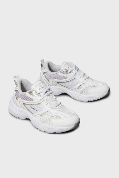 Calvin Klein Logolu Sneaker YW0YW018070LI Bayan Ayakkabı YW0YW01807 0LI BEYAZ-GÜMÜŞ - Calvin Klein (1)