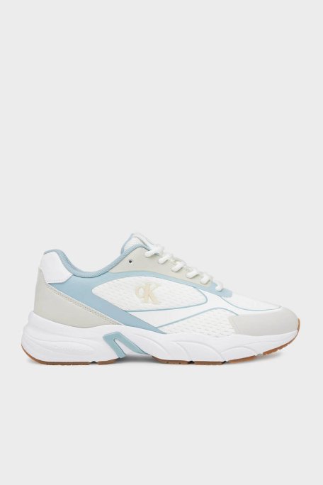Calvin Klein Logolu Sneaker YW0YW0188702U Bayan Ayakkabı YW0YW01887 02U BEYAZ-MAVİ - Calvin Klein
