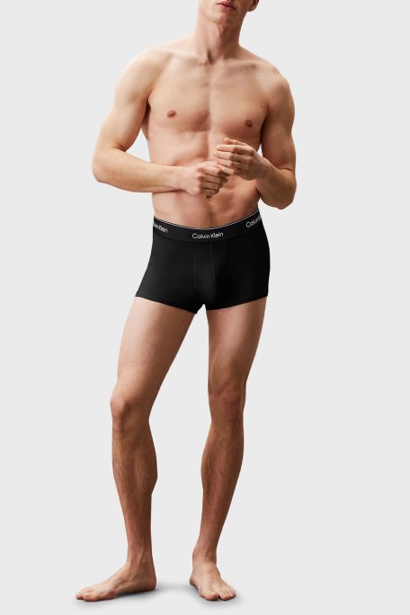 US Calvin Klein Logolu Streç Pamuklu 3 Pack LV00NB4392TM6 Erkek Boxer LV00NB4392 TM6 SİYAH - Calvin Klein (1)