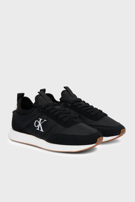 Calvin Klein Logolu Süet Detaylı Sneaker YW0YW020600GM Kadın Ayakkabı YW0YW02060 0GM SİYAH - Calvin Klein (1)