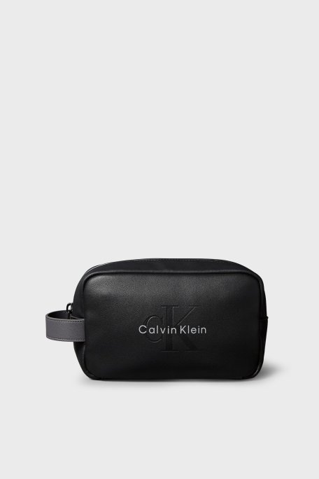 Calvin Klein Logolu Tek Saplı LV04D1238GUB1 Erkek Çanta LV04D1238G UB1 SİYAH - Calvin Klein
