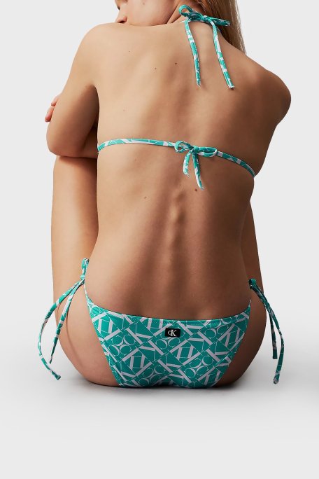 Calvin Klein Logolu Yanlardan Bağlamalı KW0KW024860G1 Bayan Bikini Altı KW0KW02486 0G1 MAVİ - Calvin Klein (1)