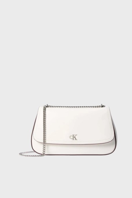 Calvin Klein Logolu Zincir Askılı LV04F3171G4LX Kadın Çanta LV04F3171G 4LX BEYAZ - Calvin Klein