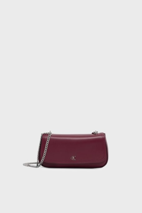 Calvin Klein Logolu Zincir Askılı LV04F3172GZ1K Bayan Çanta LV04F3172G Z1K BORDO - Calvin Klein