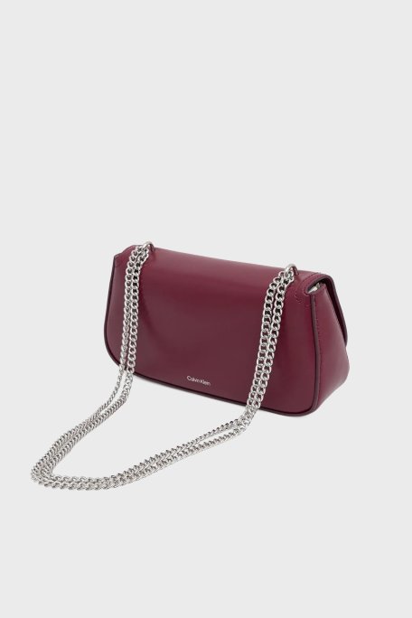 Calvin Klein Logolu Zincir Askılı LV04F3172GZ1K Bayan Çanta LV04F3172G Z1K BORDO - Calvin Klein (1)