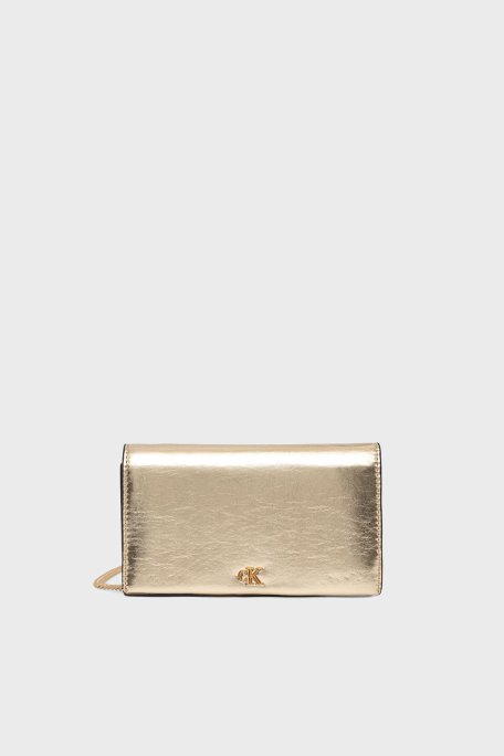Calvin Klein Logolu Zincir Askılı LV04F3320G3JG Bayan Cüzdan LV04F3320G 3JG GOLD - Calvin Klein