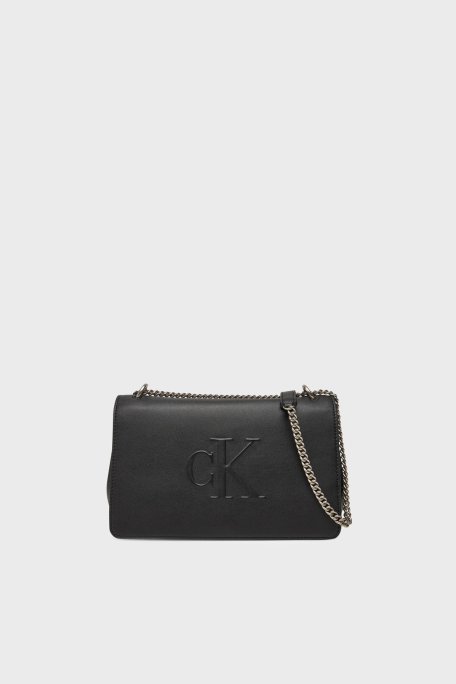 Calvin Klein Logolu Zincir Askılı LV04K3035GUB1 Bayan Çanta LV04K3035G UB1 SİYAH - Calvin Klein