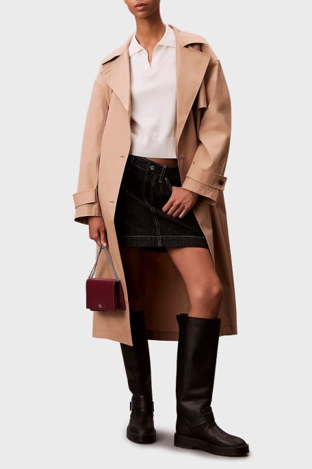 Calvin Klein Logolu Zincir Askılı Portföy LV04F3319GZ1K Bayan Cüzdan LV04F3319G Z1K BORDO - Calvin Klein (1)