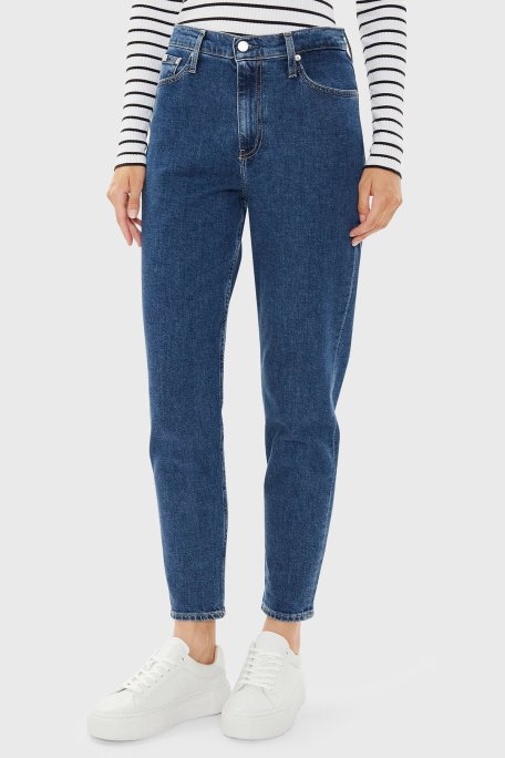 Calvin Klein Mom Fit Yüksek Bel Jeans J20J2236601A4 Bayan Kot Pantolon J20J223660 1A4 MAVİ - Calvin Klein