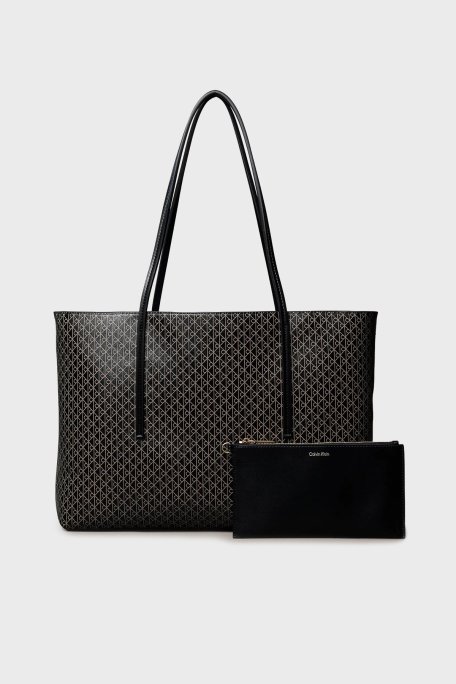 Calvin Klein Monogram Logo Baskılı Büyük LV04F3266G2XA Bayan Çanta LV04F3266G 2XA SİYAH - Calvin Klein