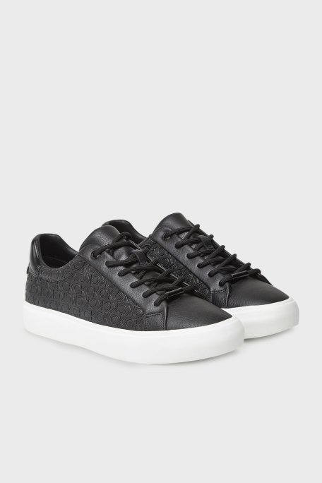 Calvin Klein Monogram Logo Baskılı Kalın Taban Sneaker HW0HW02573BEH Bayan Ayakkabı HW0HW02573 BEH SİYAH - Calvin Klein (1)
