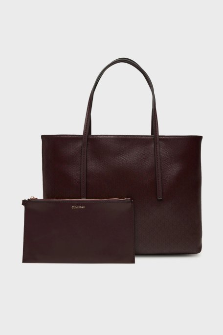 Calvin Klein Monogram Logo Baskılı Omuz Askılı LV04F3267G2XD Bayan Çanta LV04F3267G 2XD BORDO - Calvin Klein