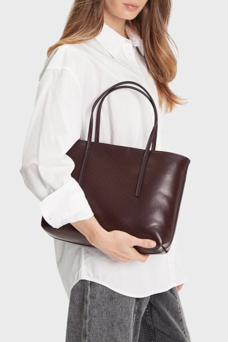 Calvin Klein Monogram Logo Baskılı Omuz Askılı LV04F3267G2XD Bayan Çanta LV04F3267G 2XD BORDO - Calvin Klein (1)