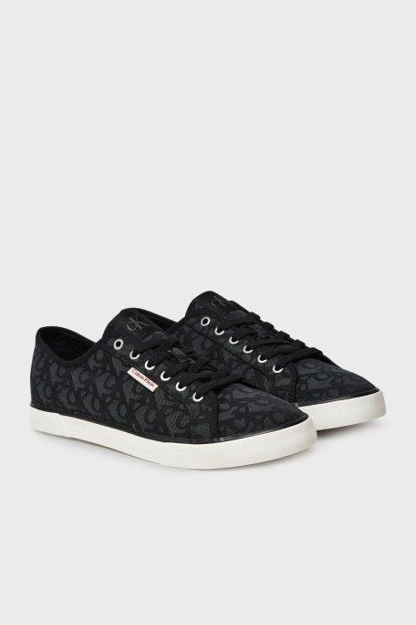 Calvin Klein Monogram Logo Baskılı Sneaker YM0YM013680GM Erkek Ayakkabı YM0YM01368 0GM SİYAH-BEYAZ - Calvin Klein (1)