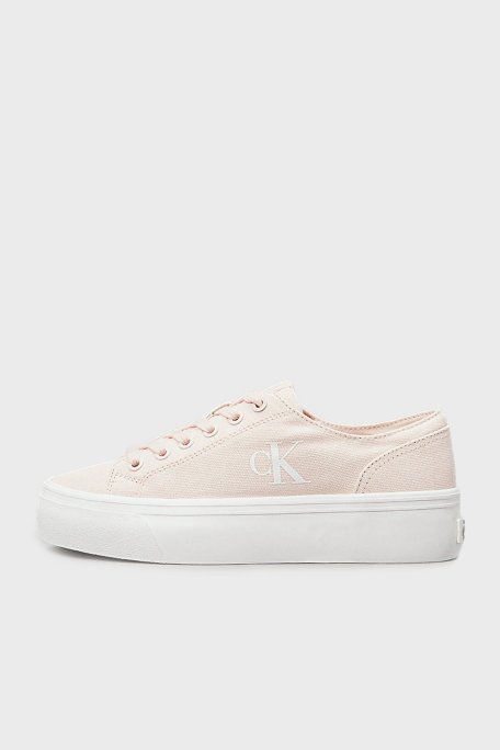 Calvin Klein Pamuk Karışımlı Kanvas YW0YW01763TGE Bayan Ayakkabı YW0YW01763 TGE AÇIK PEMBE-BEYAZ - Calvin Klein (1)