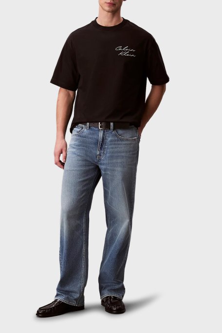 Calvin Klein Pamuklu Grafik Baskılı Regular Fit LV04RE828GUB1 Erkek T Shirt LV04RE828G UB1 SİYAH - Calvin Klein (1)