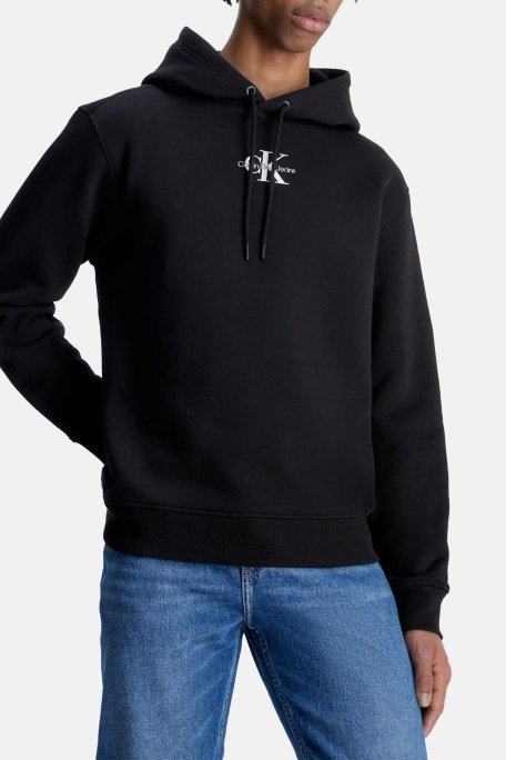 Calvin Klein Logolu Pamuklu Kapüşonlu Regular Fit J30J323749BEH Erkek Sweat J30J323749 BEH SİYAH - Calvin Klein