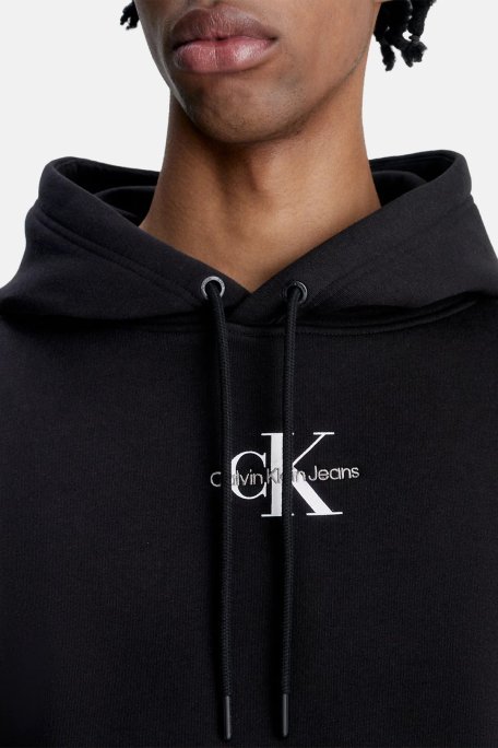 Calvin Klein Logolu Pamuklu Kapüşonlu Regular Fit J30J323749BEH Erkek Sweat J30J323749 BEH SİYAH - Calvin Klein (1)
