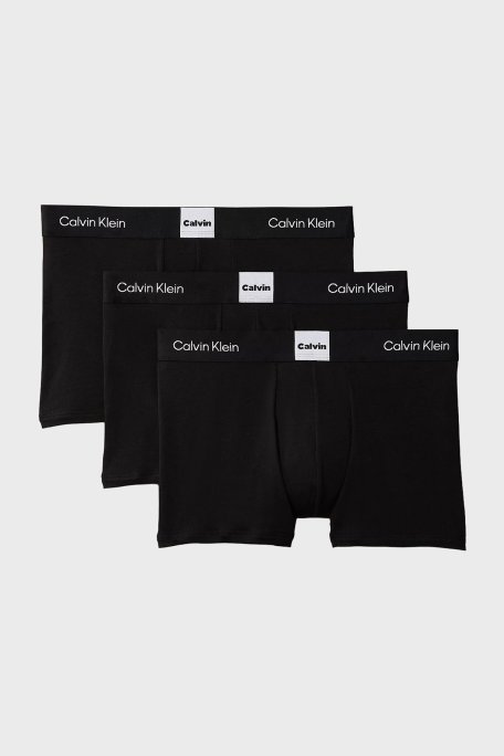 Calvin Klein Pamuklu Logolu 3 Pack LV00NB4476UB1 Erkek Boxer LV00NB4476 UB1 SİYAH - Calvin Klein