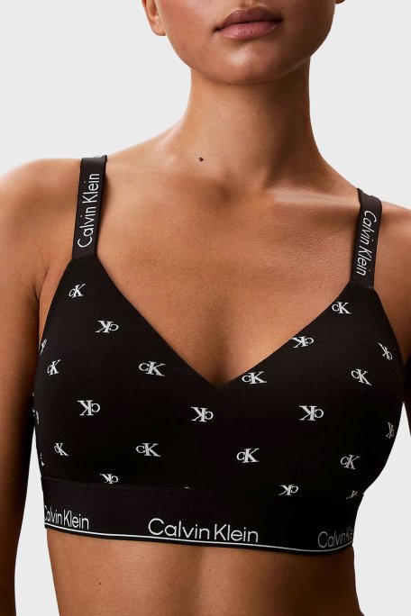 Calvin Klein Pamuklu Logolu LV00QF8504PCS Bayan Sütyen LV00QF8504 PCS SİYAH - Calvin Klein